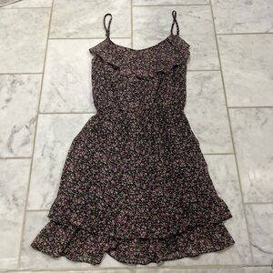 Buffalo David Bitton Pink and Black Floral Mini Dress